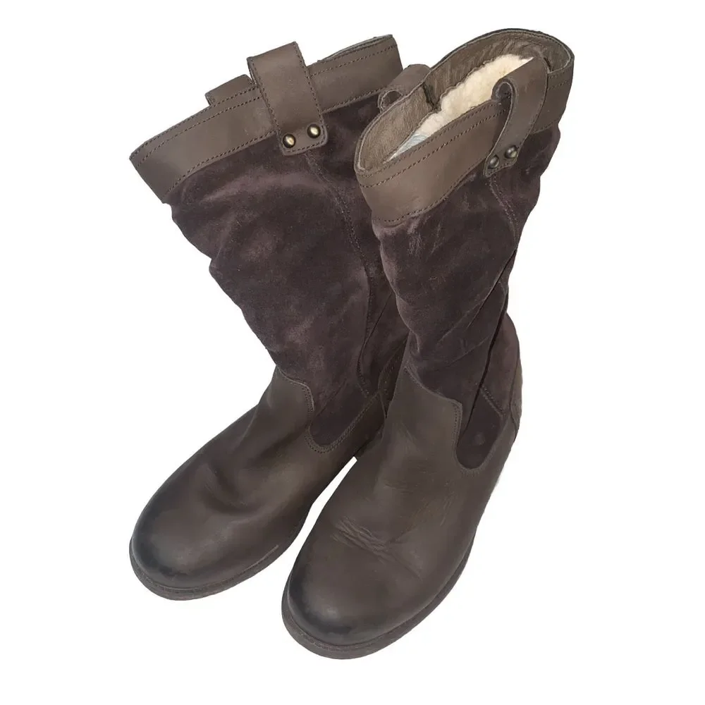 UGG Australia BRUCKNER Stout WATER RESISTANT Slouch Boots Brown 1017487 Women 6